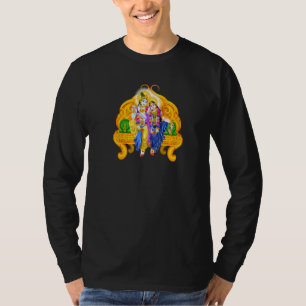 Lord Krishna And Devi Radha Hindu Deity Meditation T-Shirt
