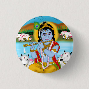 Lord Krishna Button
