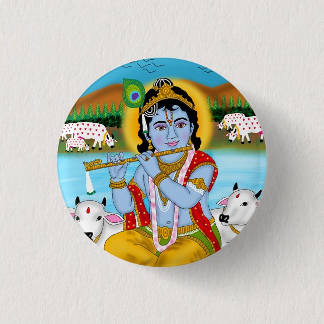 Lord Krishna Button (Front)