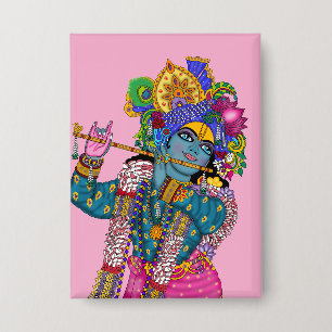 Lord Krishna Button