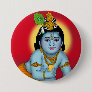 Lord Krishna Button