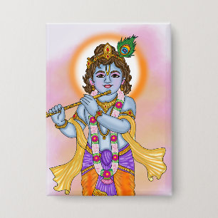 Lord Krishna Button
