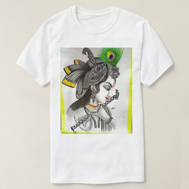 Lord Krishna designing t-shirt for men (Design Front)