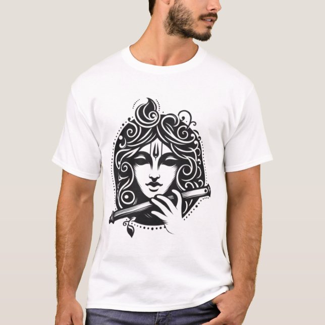 Lord Krishna Face V4 T-Shirt (Front)