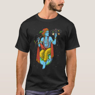 Lord Krishna Hindu God Hinduism Spiritual Yoga Med T-Shirt