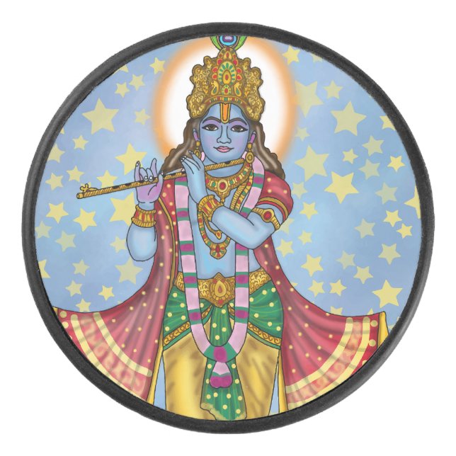 Lord Krishna  Hockey Puck (Front)