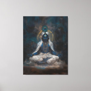 Lord Krishna in Meditation Canvas Wall Art