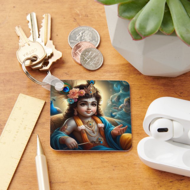Lord Krishna Magnetic Card Key Ring (Desk)