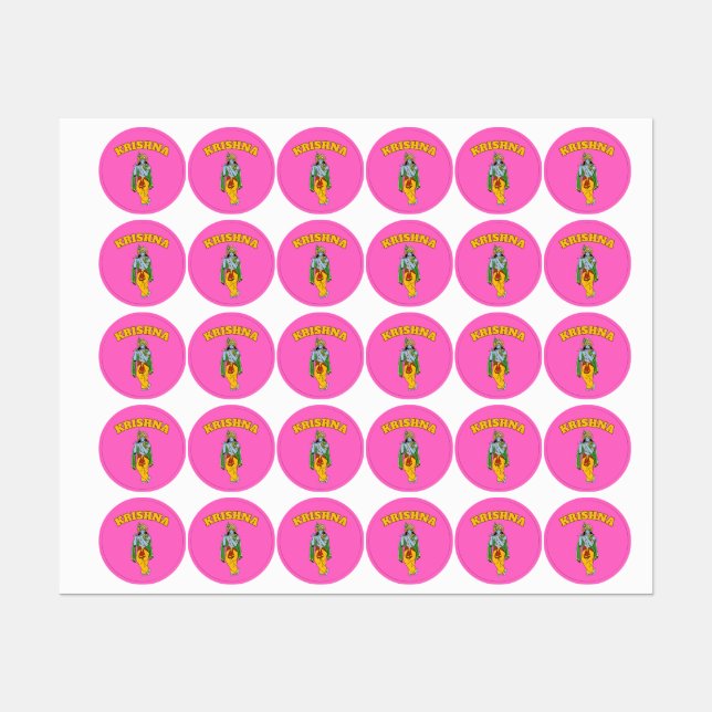 Lord Krishna Small Stickers  (Sheet)