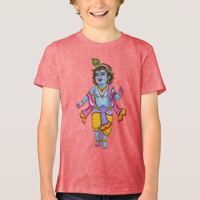 Lord Krishna T-Shirt Tri-Blend Shirt (Front)