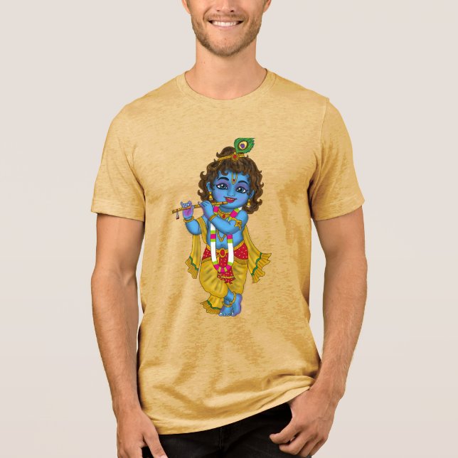 Lord Krishna T-Shirt Tri-Blend Shirt (Front)