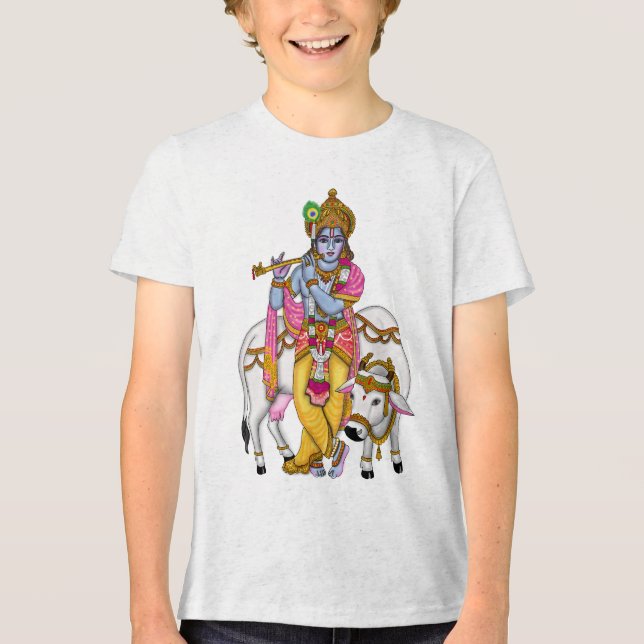 Lord Krishna T-Shirt Tri-Blend Shirt (Front)
