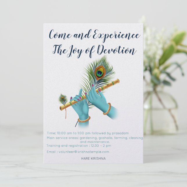 Lord Krishna Volunteer invitation (Standing Front)