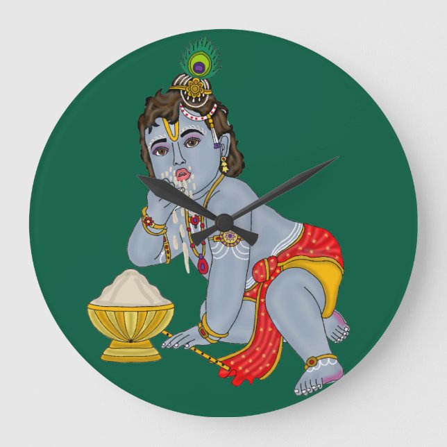 Lord Krishna Wall Clock (Front)