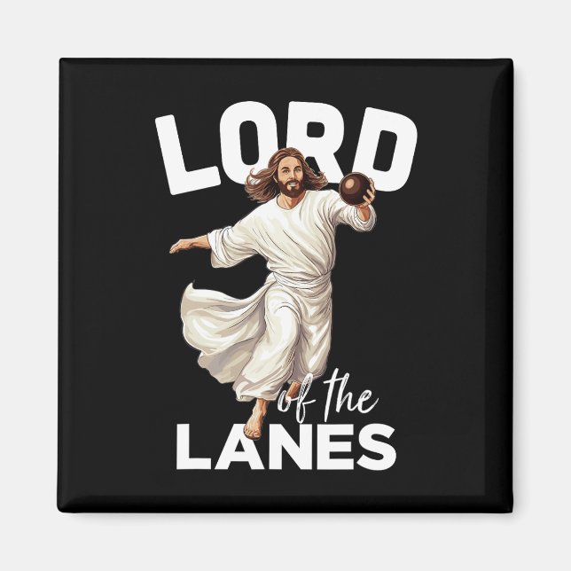 Lord Lanes Funny Christian Christ Gutter Bowling L Magnet (Front)