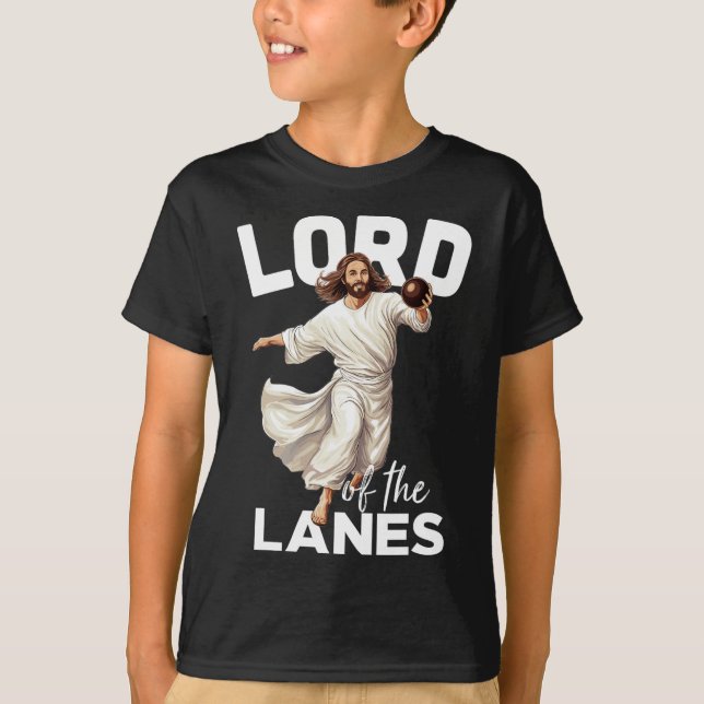 Lord Lanes Funny Christian Christ Gutter Bowling L T-Shirt (Front)