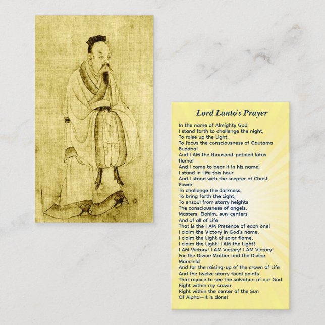 Lord Lanto Chohan of the Second Ray Calling Card (Front/Back)