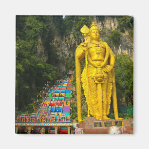 Lord Murugan & stairs at Batu Caves 2 Magnet