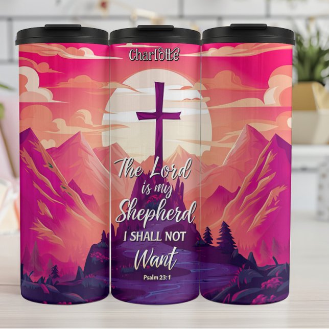 Lord My Shepherd Mountain Sunrise Thermal Tumbler (Creator Uploaded)