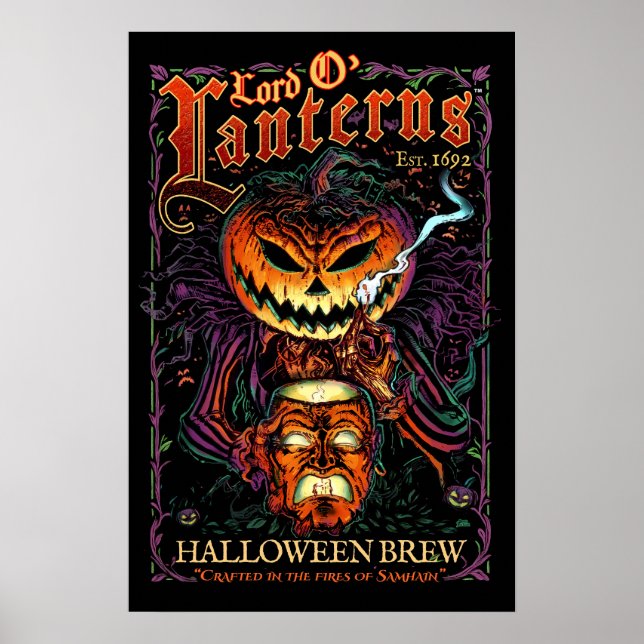 Lord O’ Lanterns Poster – Halloween Brew Label (Front)