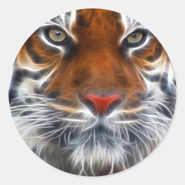 Lord of the Indian Jungles, The Royal Bengal Tiger Classic Round Sticker (Front)