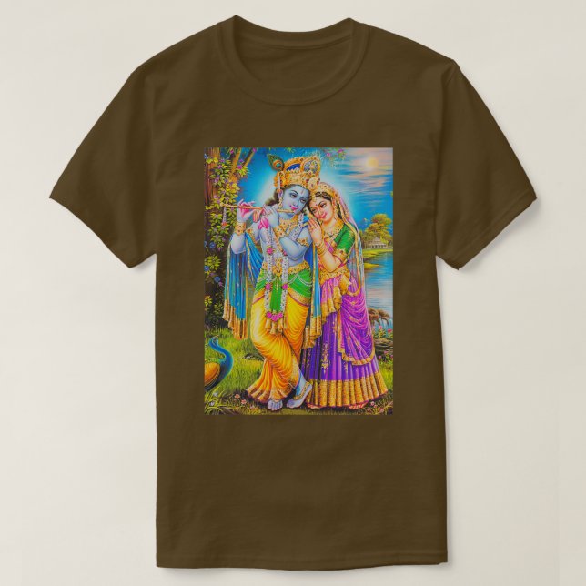 Lord Radsha Krishna Hindu Gods Hinduism Religion T-Shirt (Design Front)