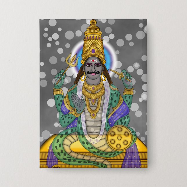 Lord Rahu Button Badge (Front)