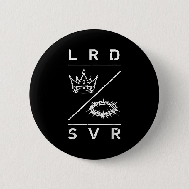 Lord Saviour Crown Christian God Jesus Bible Men W 6 Cm Round Badge (Front)