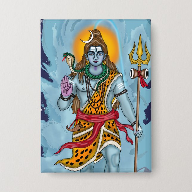 Lord Shiva Button Badge (Front)