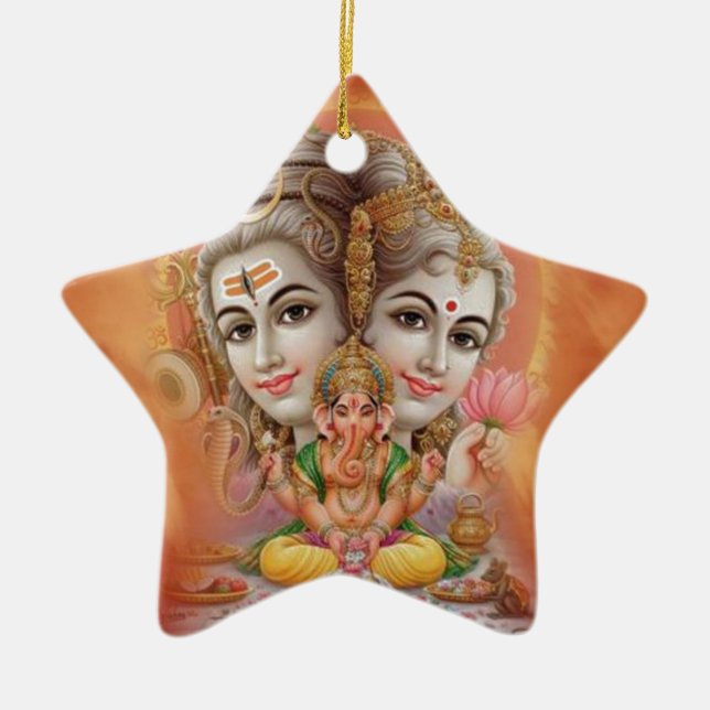 Lord Shiva Ceramic Tree Decoration (Front)