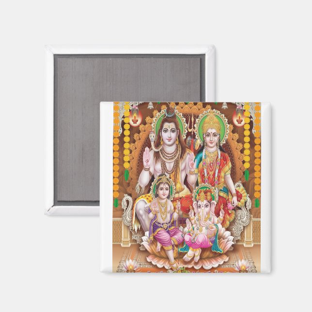 Lord Shiva Family Magnet (Front/Back)