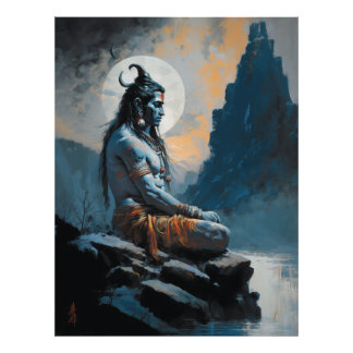 Lord shiva meditating, housewarming, gift, idea photo print