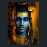 Lord Shiva Print: Modern Abstract Visionary Art Poster<br><div class="desc">✨ Image Title: Tranquil Destroyer: The Face of Shiva. ✨ Description: This transcendent digital artwork captures the meditative stillness and divine power of Shiva, the Hindu god of destruction, transformation, and cosmic silence. With closed eyes and an expression of infinite calm, Shiva radiates an otherworldly presence — suspended between stillness...</div>