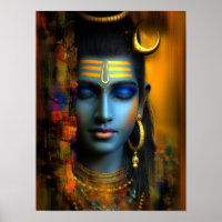 Lord Shiva Print: Modern Abstract Visionary Art