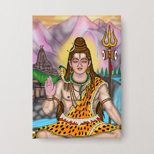 Lord Shiva Spiritual Hindu Deity Custom Button Pin