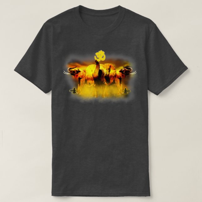 Lord Shiva Spirituality Meditation Yoga elephant t T-Shirt (Design Front)