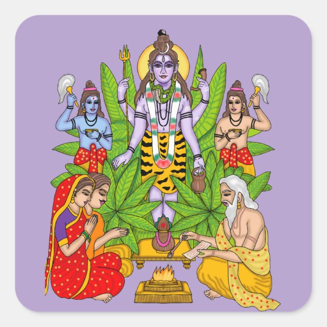 Lord Shiva Square Sticker (Front)