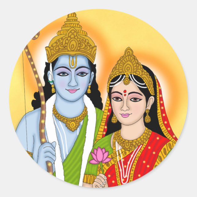 Lord Sita Ram Sticker – Divine Spiritual Decal (Front)