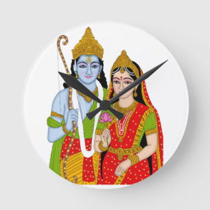 Lord Sitaram Clock – Divine Wall Decor & Home Deco