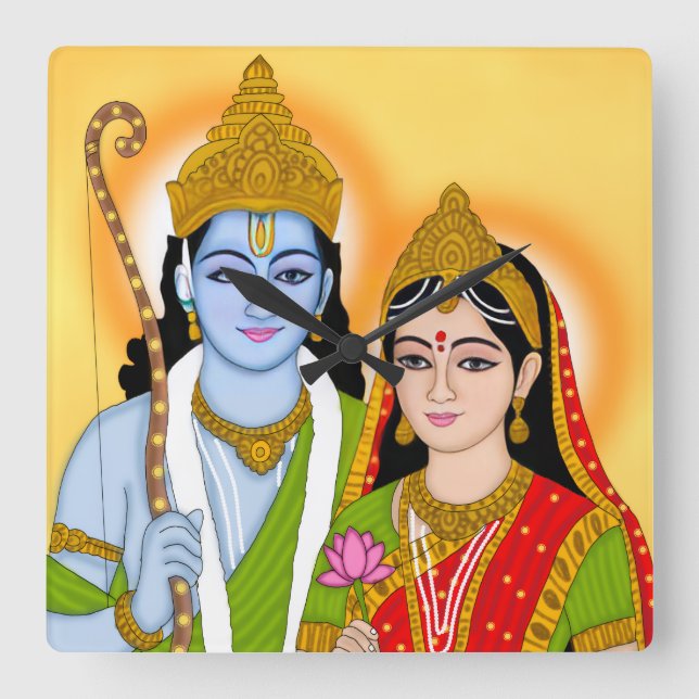Lord Sitaram Clock – Divine Wall Decor & Home Deco (Front)