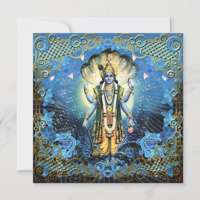 Lord Vishnu - Card, Greeting, Invite (Front)