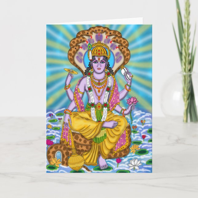 Lord Vishnu Greeting Card (Front)