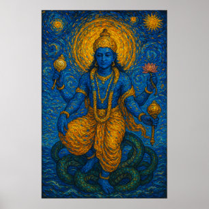 Lord Vishnu Preserver of the Universe Artwork Poster