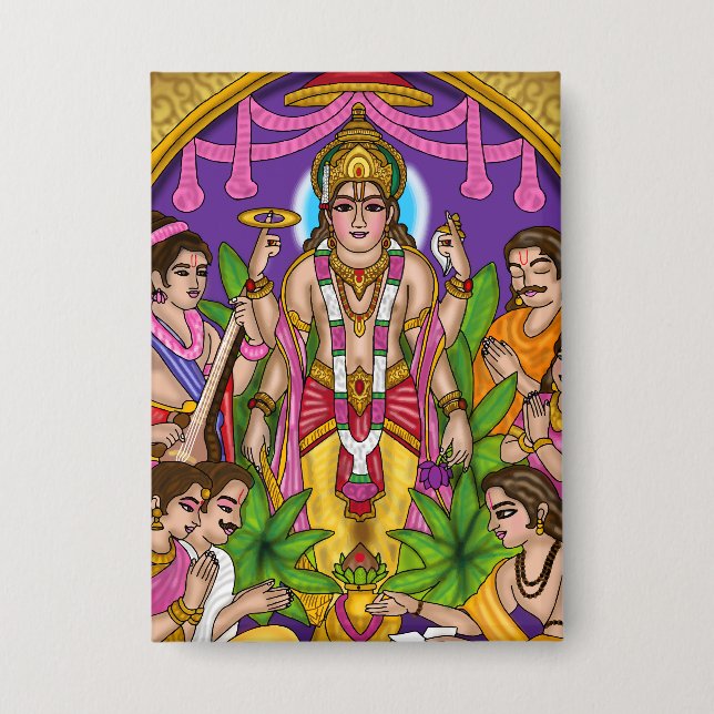 Lord Vishnu Satyanarayan Button (Front)