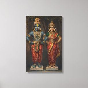 Lord Vitthal and Rakhumai Devi Canvas Wall Art