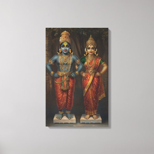 Lord Vitthal and Rakhumai Devi Canvas Wall Art (Front)
