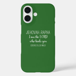 Lord Who Heals Dark Green Simple Christian iPhone 16 Case
