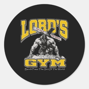Lords Gym Bench Press The Sin Of The World2  Classic Round Sticker