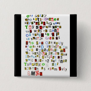 Lord's Prayer 15 Cm Square Badge