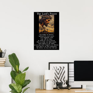 Lord's Prayer Calvary Sunset Grace Artwork Poster